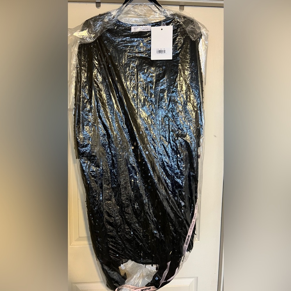 🖤MAC DUGGAL 94044 Beaded Cape Sleeve Dress: Black Sequin Mini❤️‍🔥SOLD OUT ONLINE - Picture 5 of 14